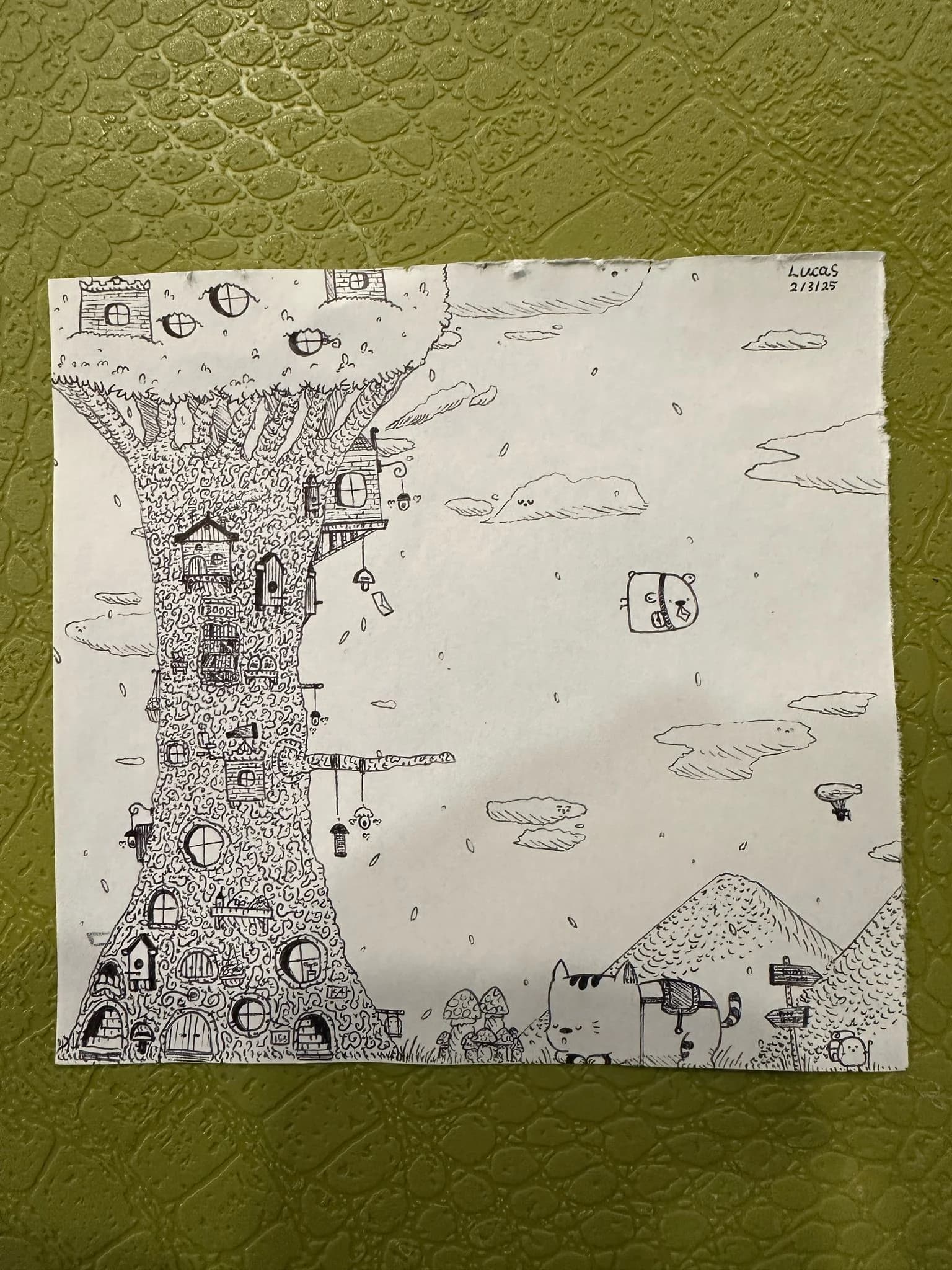 Tree House - Lucas Art - Original artwork by young artist Lucas
