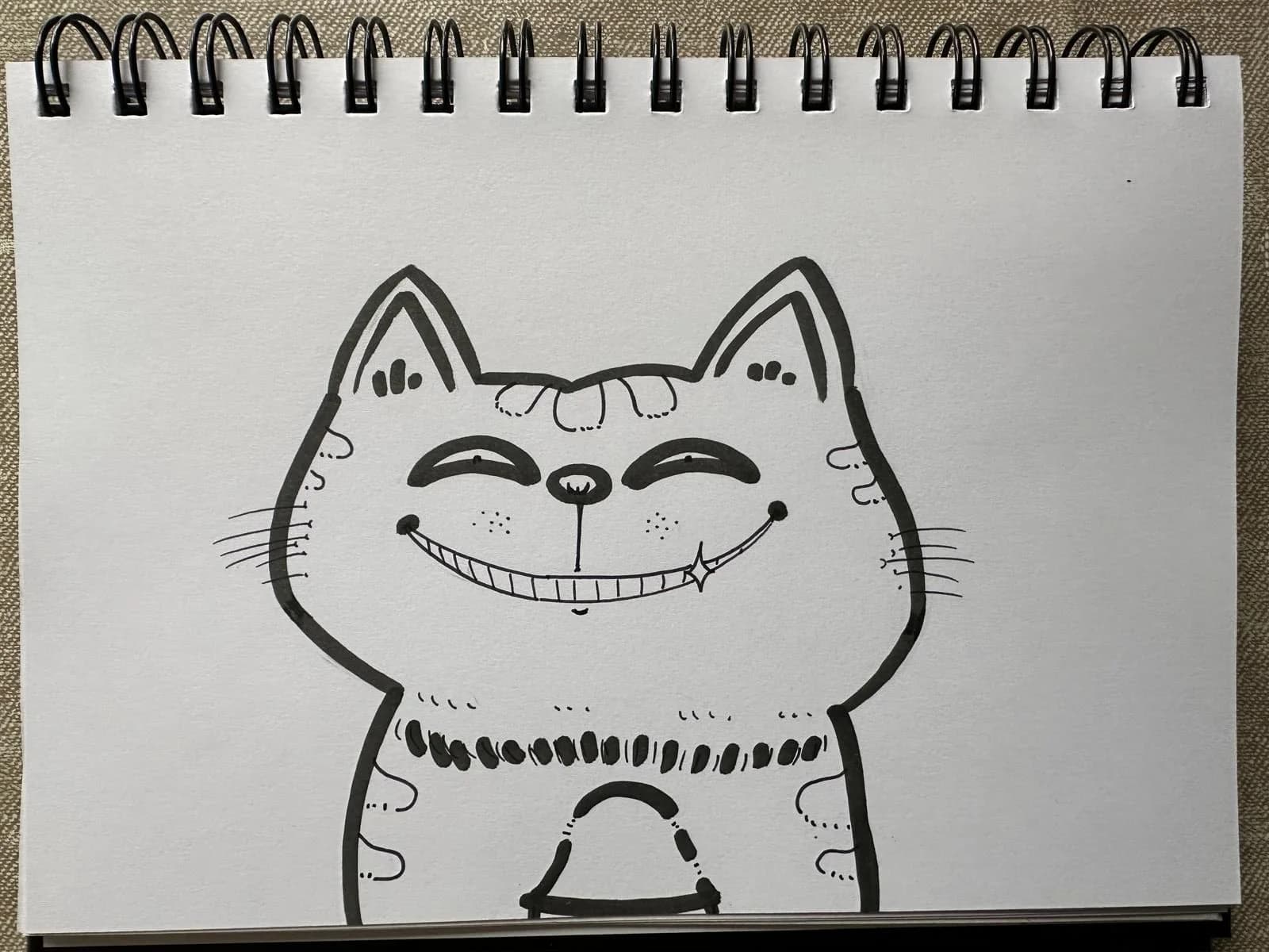 Cat in my garden - Lucas Art - Original artwork by young artist Lucas