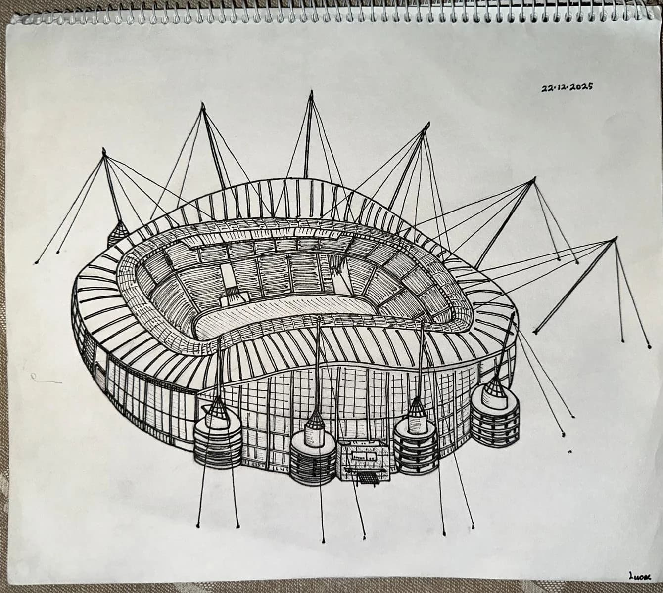Manchester City Stadium - Lucas Art - Original artwork by young artist Lucas