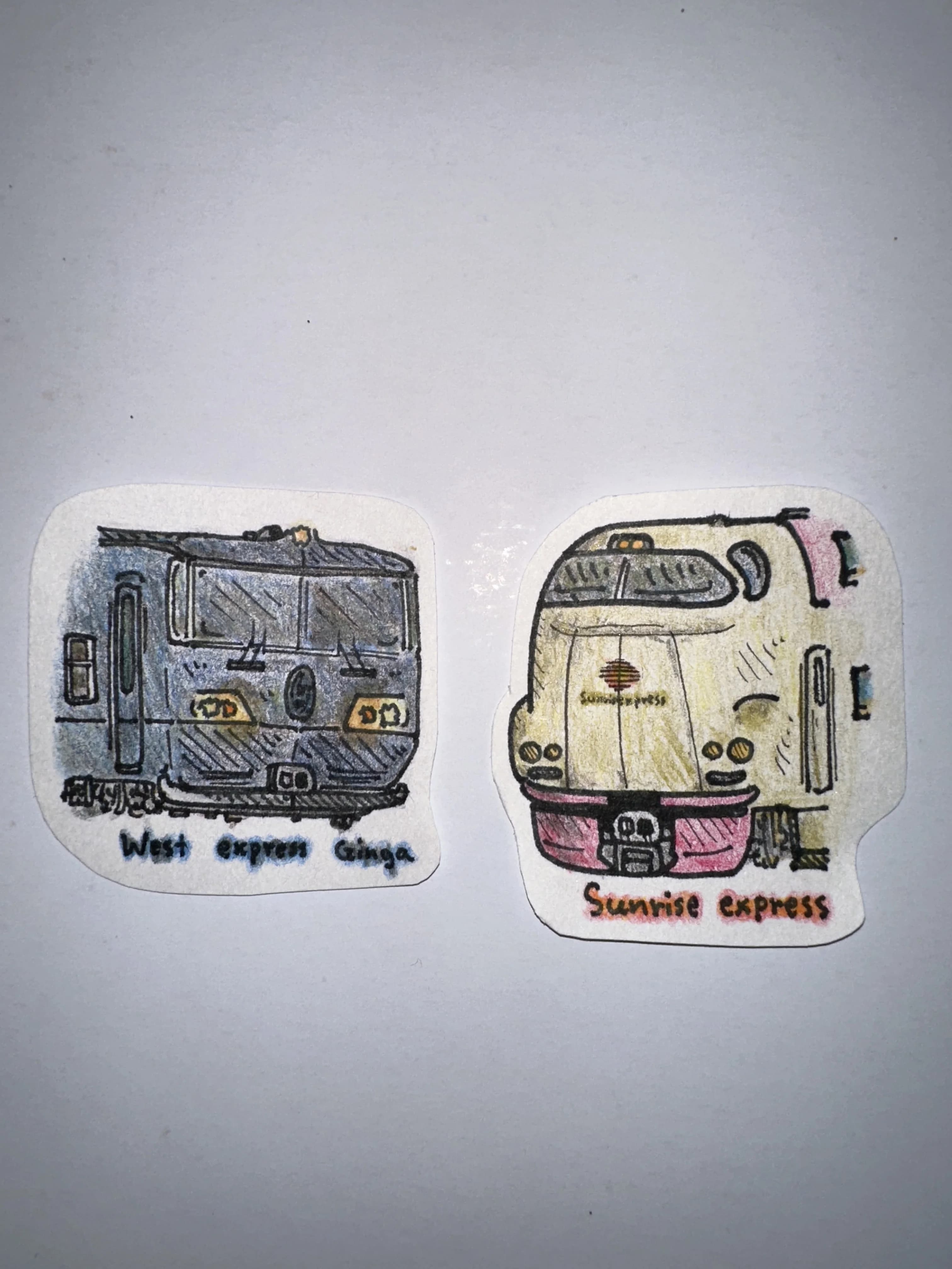 Sleeper train in Japan - Lucas Art - Original artwork by young artist Lucas