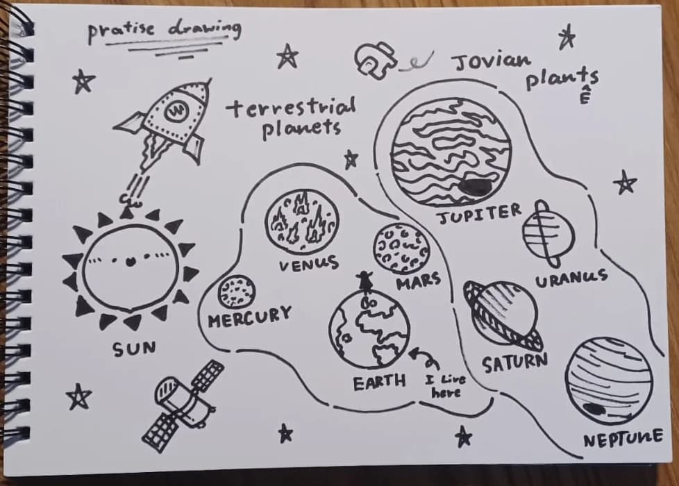 Space Practice - Lucas Art - Original artwork by young artist Lucas